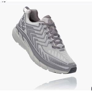 Mens Hoka One One CLIFTON 4 OV OUTDOOR VOICES SILVER GRAY 1108409 SLVR SZ 12